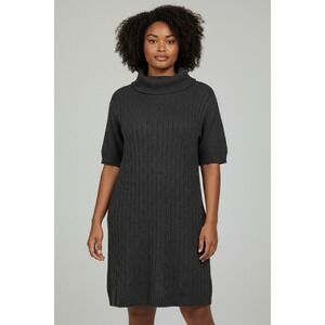 Studio One Sweater Dress Gray Cable Knit Turtleneck Classic 22/24 Classic NWT‎